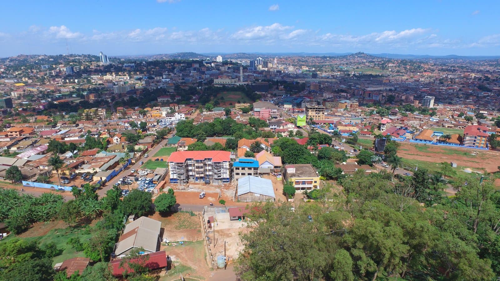 Aerial view of Kampala