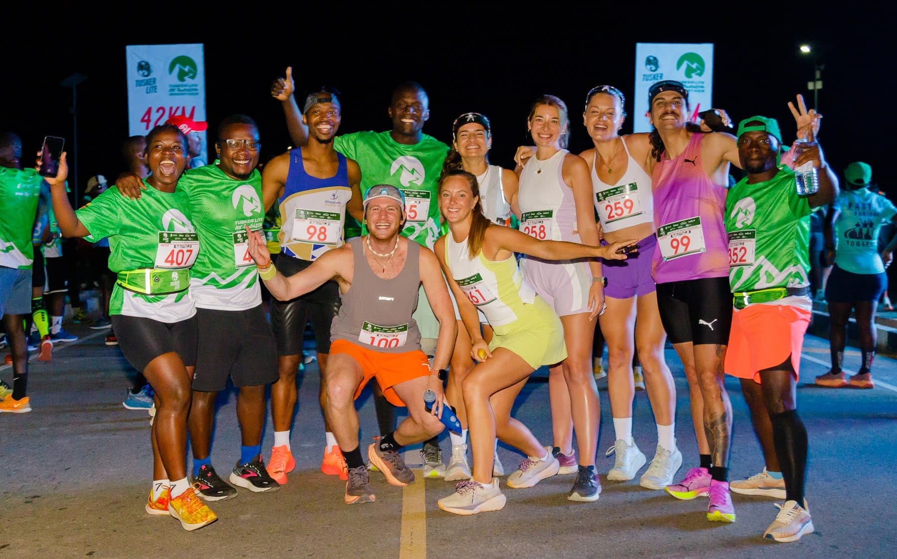 Participants gathered before a race in an organiser photograph from the 2025 Rwenzori Marathon.