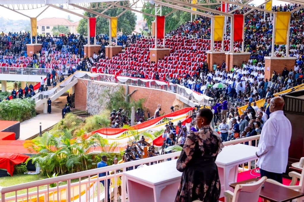 Congregation and choir at the Anglican Namugongo site during Uganda Martyrs Day celebrations on 3 June 2025.